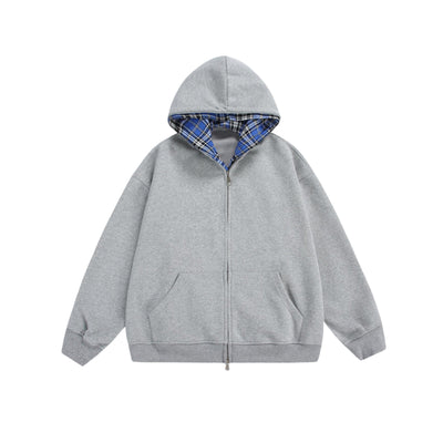 CHEQUERED LINE – ZIP HOODIE